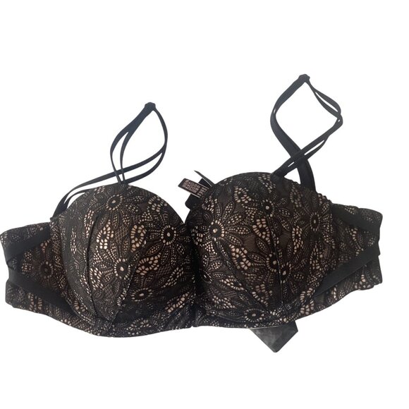 NWT Victoria’s Secret Very Sexy 32C Push Up Padded Multi-way Black Lace Bra - Picture 1 of 10